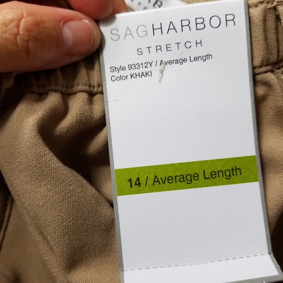 sag harbor Stretch Average Lenght Color Khaki Size 14.Waist approx: 15.5 inche - Picture 7 of 9